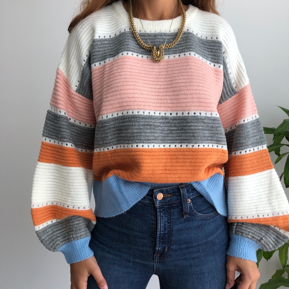 Lumiere striped oversized knit sweater M